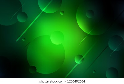 Dark Green vector background with bubbles. Illustration with set of shining colorful abstract circles. Beautiful design for your business advert.