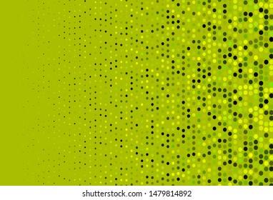 Dark Green vector background with bubbles. Beautiful colored illustration with blurred circles in nature style. Completely new template for your brand book.