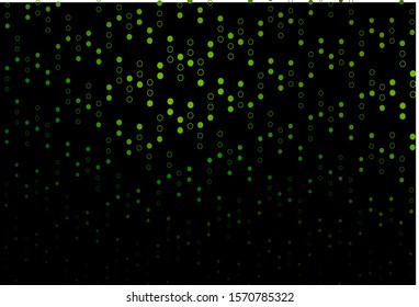 Dark Green vector background with bubbles. Illustration with set of shining colorful abstract circles. Completely new template for your brand book.