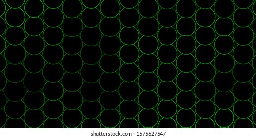 Dark Green vector background with bubbles. Abstract colorful disks on simple gradient background. Pattern for business ads.