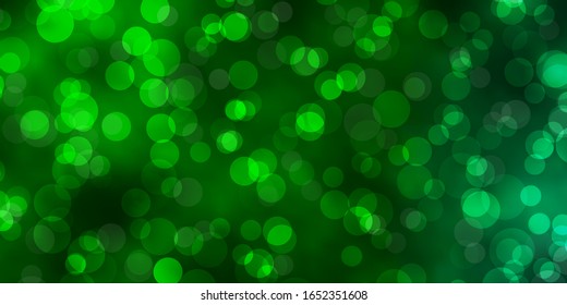 Dark Green vector background with bubbles. Modern abstract illustration with colorful circle shapes. Pattern for business ads.