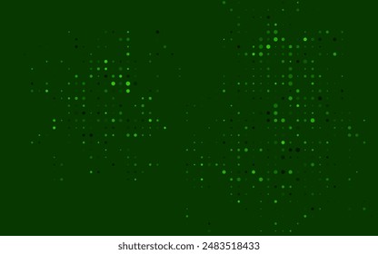 Dark Green vector background with bubbles. Glitter abstract illustration with blurred drops of rain. Pattern of water, rain drops.