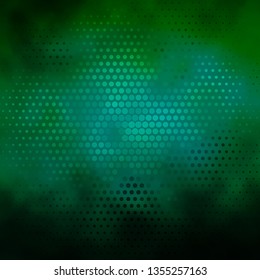 Dark Green vector background with circles. Abstract colorful disks on simple gradient background. Design for posters, banners.