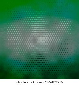 Dark Green vector background with circles. Abstract illustration with colorful spots in nature style. Pattern for business ads.