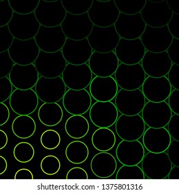 Dark Green vector background with circles. Abstract decorative design in gradient style with bubbles. Pattern for wallpapers, curtains.