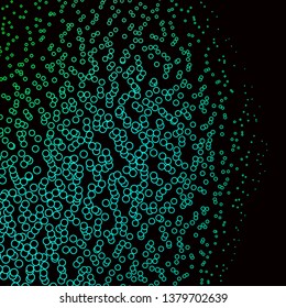 Dark Green vector background with circles. Illustration with set of shining colorful abstract spheres. Design for posters, banners.