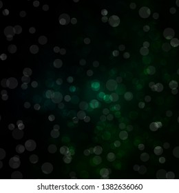 Dark Green vector background with circles. Abstract illustration with colorful spots in nature style. Pattern for business ads.