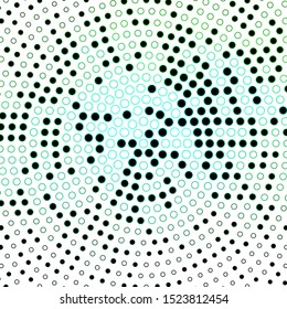 Dark Green vector background with circles. Glitter abstract illustration with colorful drops. New template for your brand book.