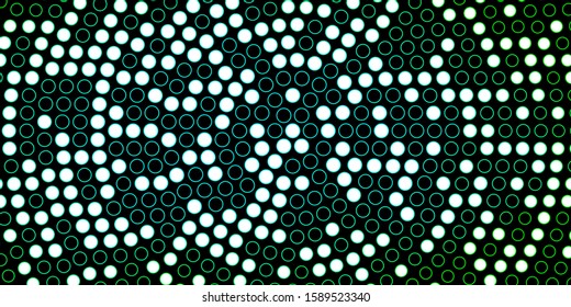 Dark Green vector background with circles. Abstract decorative design in gradient style with bubbles. Pattern for websites, landing pages.