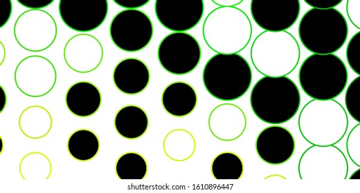 Dark Green vector background with circles. Abstract colorful disks on simple gradient background. Design for your commercials.