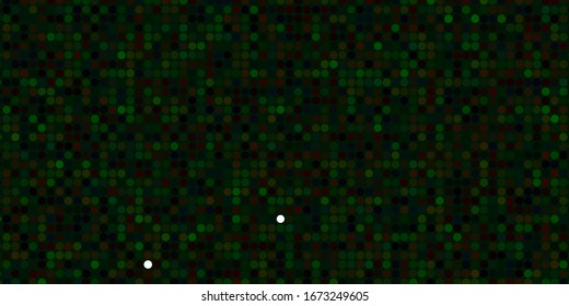 Dark Green vector background with circles. Abstract illustration with colorful spots in nature style. Design for your commercials.