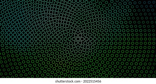 Dark Green vector background with circles. Modern abstract illustration with colorful circle shapes. Design for posters, banners.