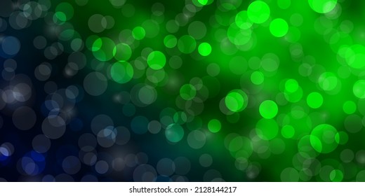 Dark Green vector background with circles. Modern abstract illustration with colorful circle shapes. Design for your commercials.
