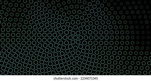 Dark Green vector background with circles. Illustration with set of shining colorful abstract spheres. New template for your brand book.