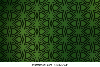 Dark Green vector background with colored stars. Decorative illustration with stars on abstract template. Smart design for your business advert.