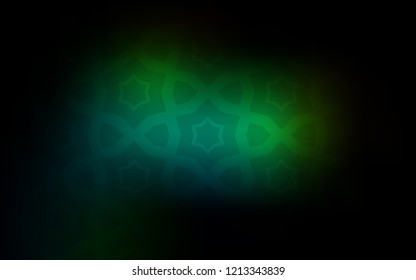 Dark Green vector background with colored stars. Blurred decorative design in simple style with stars. Pattern for new year ad, booklets.