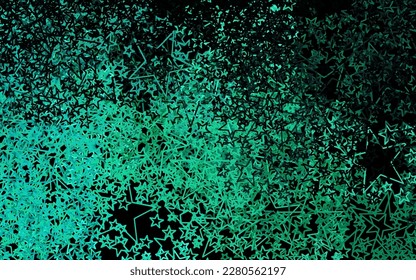 Dark Green vector background with colored stars. Shining colored illustration with stars. Pattern for futuristic ad, booklets.