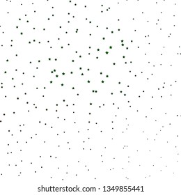 Dark Green vector background with colorful stars. Shining colorful illustration with small and big stars. Best design for your ad, poster, banner.