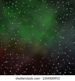 Dark Green vector background with colorful stars. Modern geometric abstract illustration with stars. Pattern for websites, landing pages.