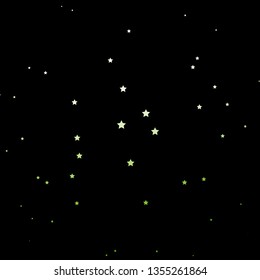 Dark Green vector background with colorful stars. Colorful illustration in abstract style with gradient stars. Pattern for websites, landing pages.