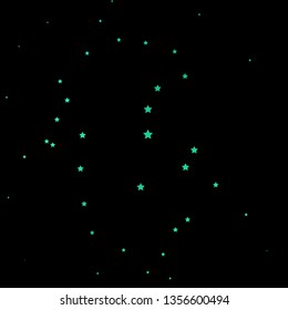 Dark Green vector background with colorful stars. Colorful illustration in abstract style with gradient stars. Best design for your ad, poster, banner.