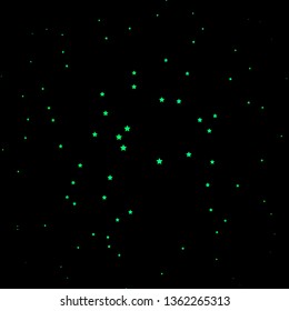 Dark Green vector background with colorful stars. Colorful illustration with abstract gradient stars. Pattern for new year ad, booklets.