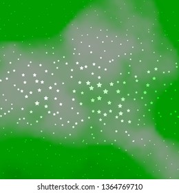 Dark Green vector background with colorful stars. Shining colorful illustration with small and big stars. Pattern for new year ad, booklets.