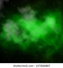 Dark Green vector background with colorful stars. Colorful illustration in abstract style with gradient stars. Pattern for wrapping gifts.