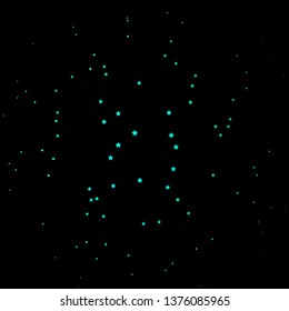 Dark Green vector background with colorful stars. Shining colorful illustration with small and big stars. Theme for cell phones.