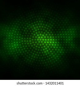 Dark Green vector background with colorful stars. Shining colorful illustration with small and big stars. Design for your business promotion.