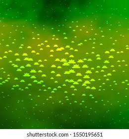 Dark Green vector background with colorful stars. Decorative illustration with stars on abstract template. Best design for your ad, poster, banner.