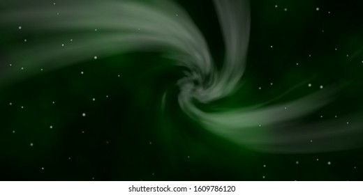 Dark Green vector background with colorful stars. Blur decorative design in simple style with stars. Theme for cell phones.