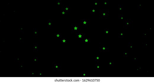 Dark Green vector background with colorful stars. Modern geometric abstract illustration with stars. Best design for your ad, poster, banner.