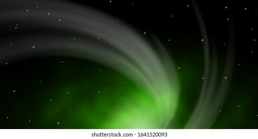 Dark Green vector background with colorful stars. Shining colorful illustration with small and big stars. Pattern for wrapping gifts.
