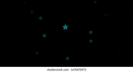 Dark Green vector background with colorful stars. Colorful illustration with abstract gradient stars. Best design for your ad, poster, banner.