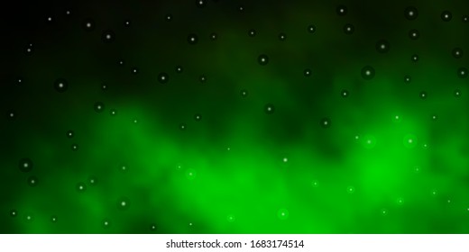 Dark Green vector background with colorful stars. Colorful illustration in abstract style with gradient stars. Pattern for wrapping gifts.