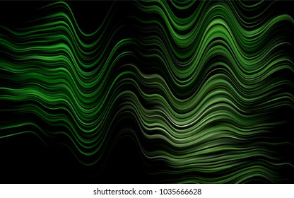 Dark Green vector background with curved circles. An elegant bright illustration with gradient. A new texture for your  ad, booklets, leaflets.
