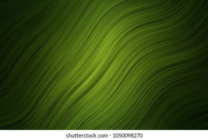 Dark Green vector background with curved circles. Shining illustration, which consist of blurred lines, circles. A completely new memphis design for your business.