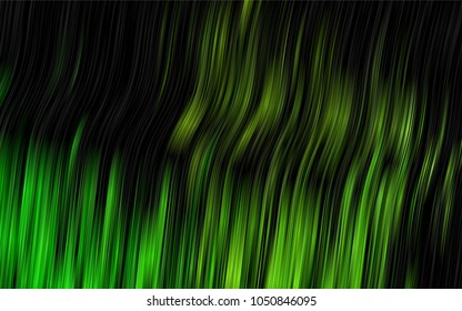 Dark Green vector background with curved circles. Glitter abstract illustration with wry lines. A completely new template for your business design.