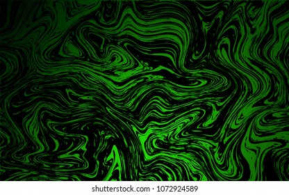 Dark Green vector background with curved circles. Creative geometric illustration in marble style with gradient. The best blurred design for your business.