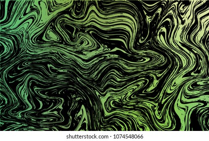 Dark Green vector background with curved circles. Colorful illustration in abstract marble style with gradient. A completely new template for your business design.