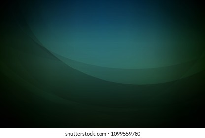 Dark Green vector background with curved circles. Blurred geometric sample with gradient bubbles.  Textured wave pattern for backgrounds.