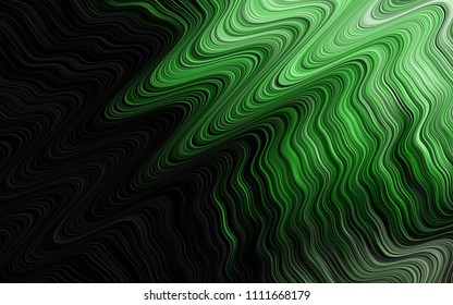 Dark Green vector background with curved circles. Shining crooked illustration in marble style. The elegant pattern for brand book.