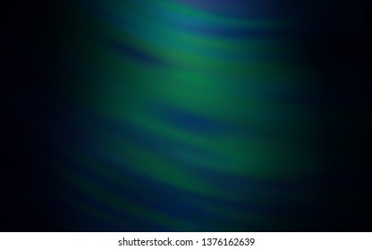 Dark Green vector background with curved lines. An elegant bright illustration with gradient. Pattern for your business design.