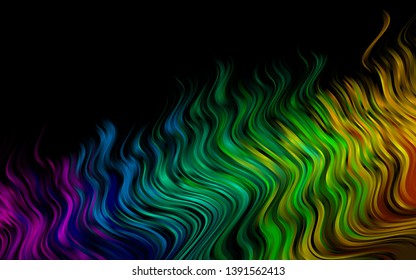 Dark Green vector background with curved circles. A vague circumflex abstract illustration with gradient. A completely new marble design for your business.