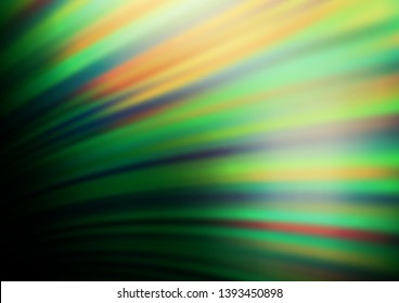Dark Green vector background with curved circles. Shining illustration, which consist of blurred lines, circles. The best blurred design for your business.