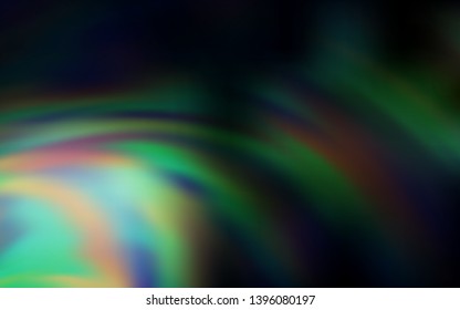 Dark Green vector background with curved lines. Colorful abstract illustration with gradient lines. Pattern for your business design.