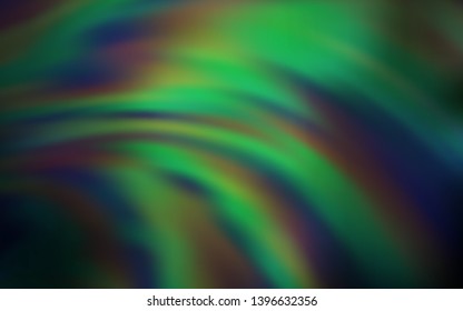 Dark Green vector background with curved lines. Creative illustration in halftone style with gradient. Pattern for your business design.