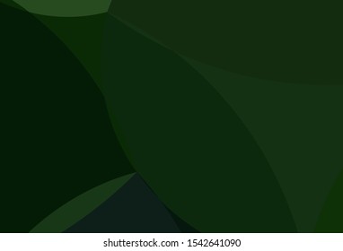 Dark Green vector background with curved circles. Creative illustration in halftone marble style with gradient. The template for cell phone backgrounds.