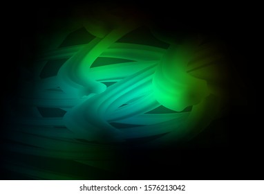 Dark Green vector background with curved lines. Colorful geometric sample with gradient lines.  Pattern for your business design.